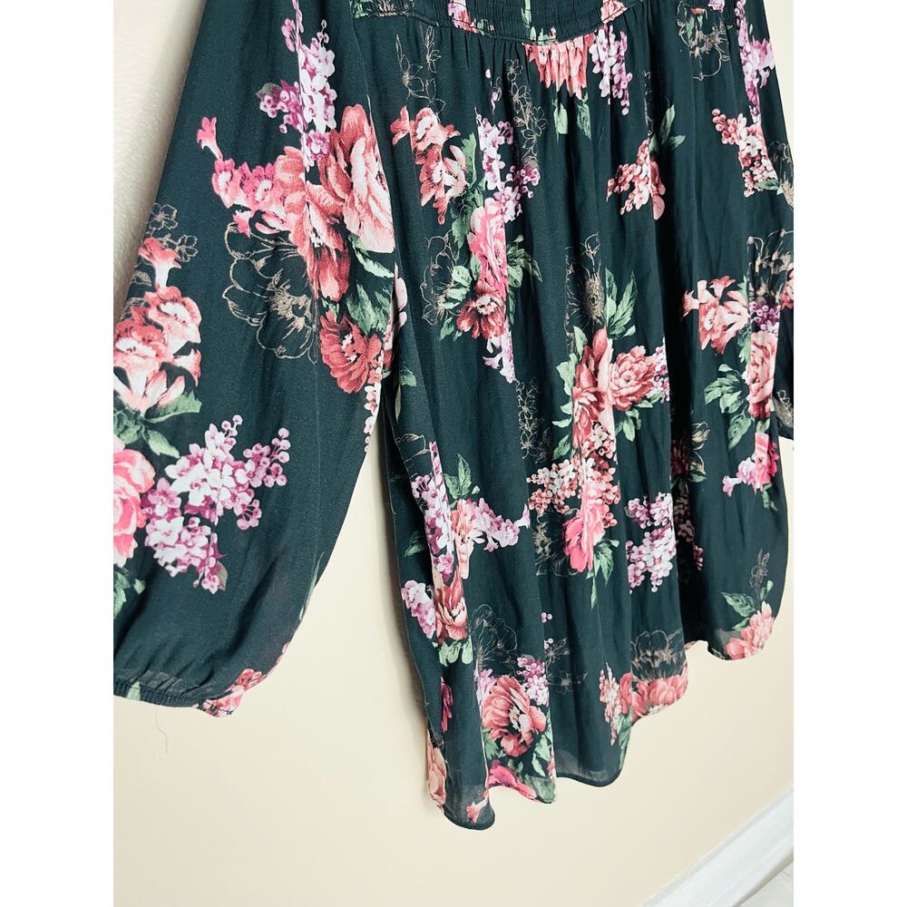 Torrid black floral blouse top plus size 0X - Picture 7 of 8